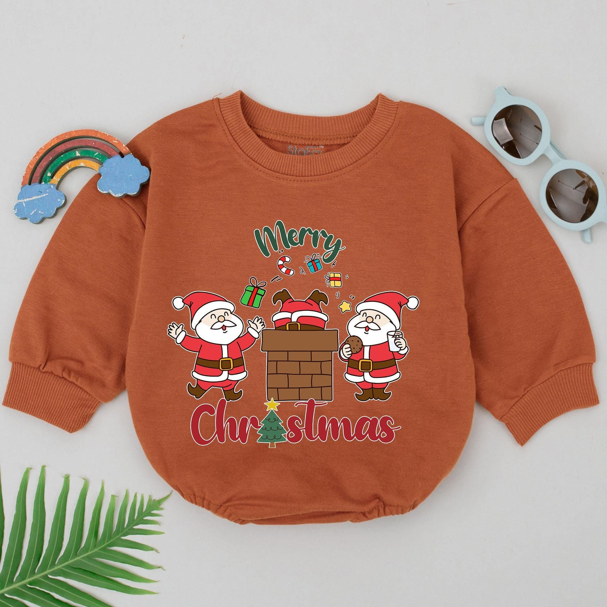 Vintage Christmas Baby Romper, Newborn Xmas Outfit, Personalized Gift