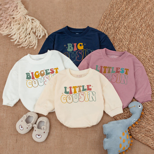 Little Cousin Baby Romper Cute Matching Cousin Outfit Adorable Newborn Bodysuit Lil Cousin Gift for Baby Shower Family Matching Clothes