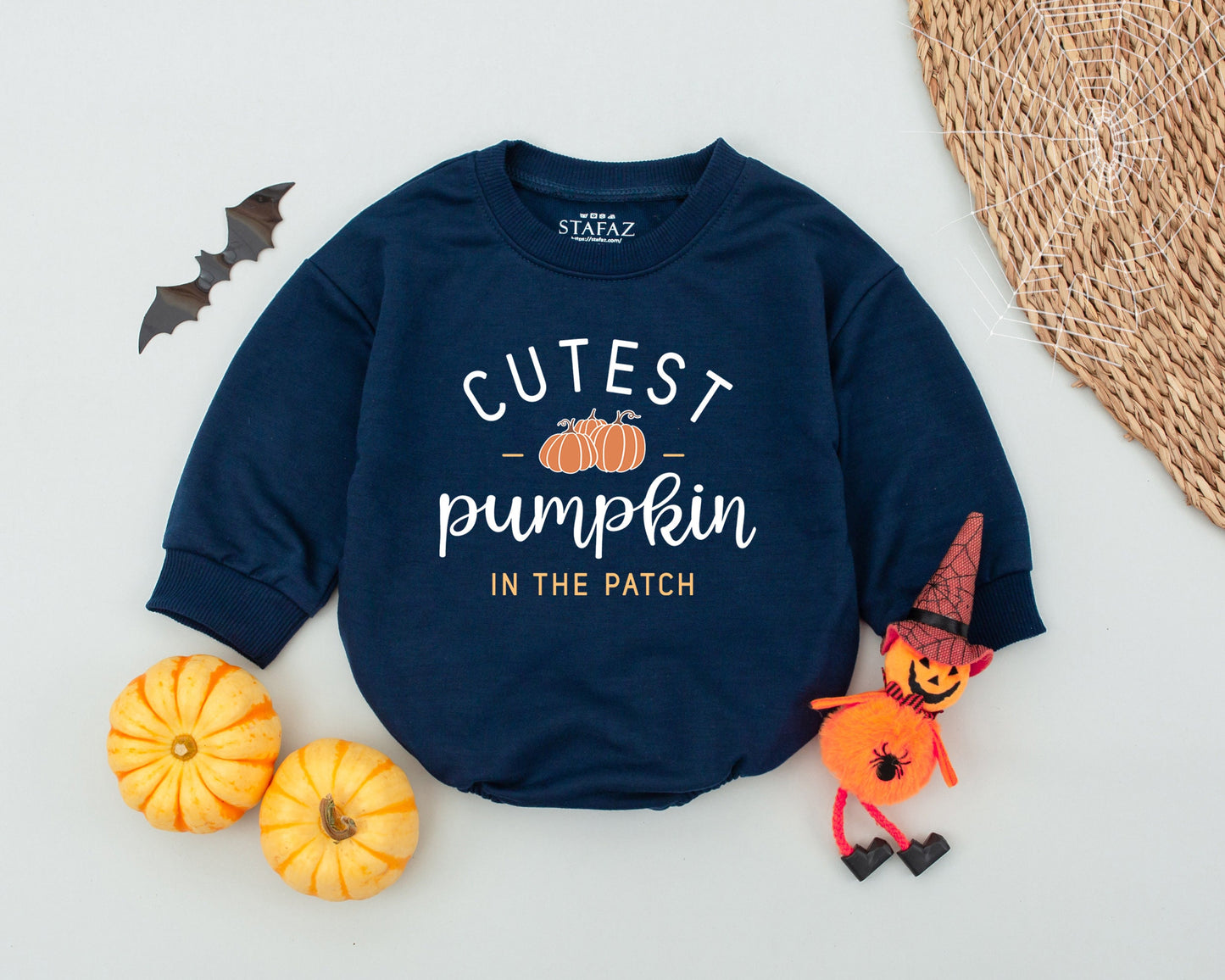 Adorable Fall Baby Romper for Thanksgiving and Halloween Festivities