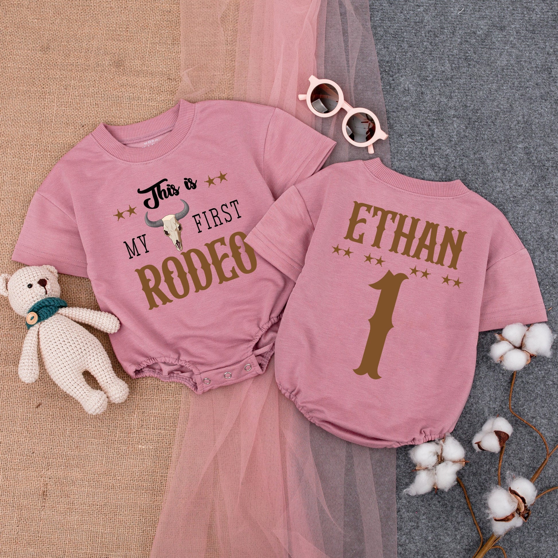 First Rodeo Baby Romper: Western Cowboy 1st Birthday Outfit
