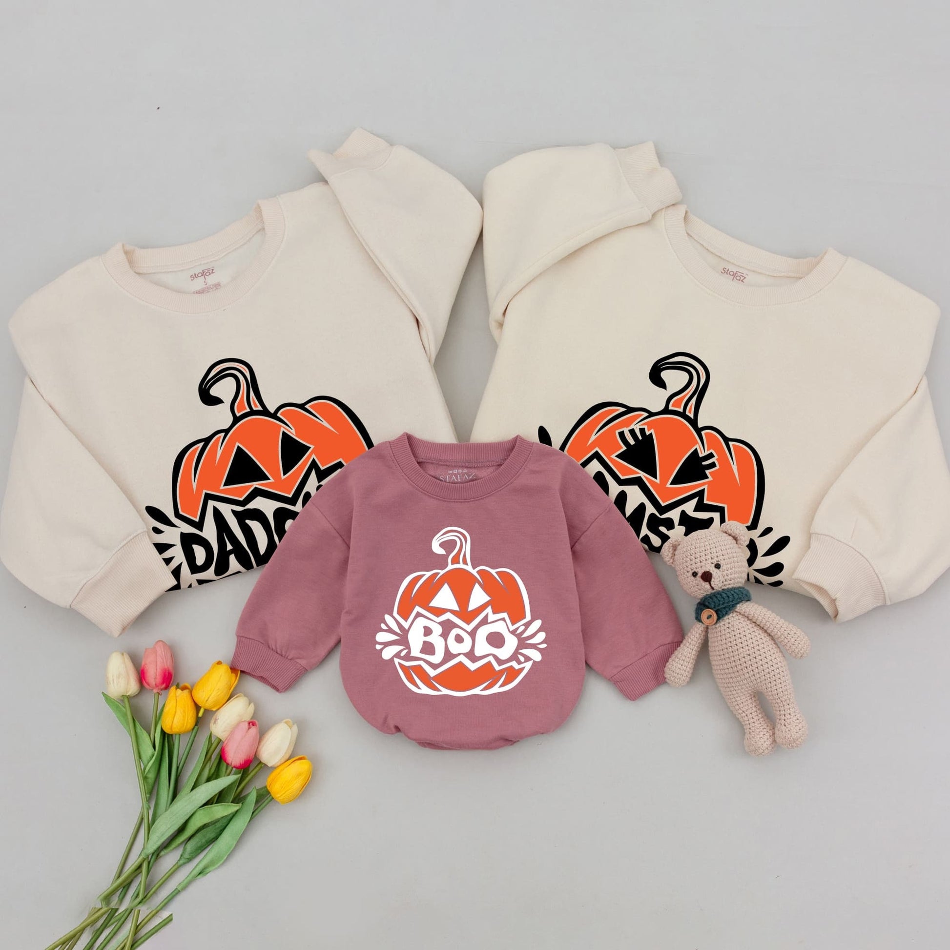 Matching Pumpkin Halloween Sweatshirts, Family Outfits for All Ages  