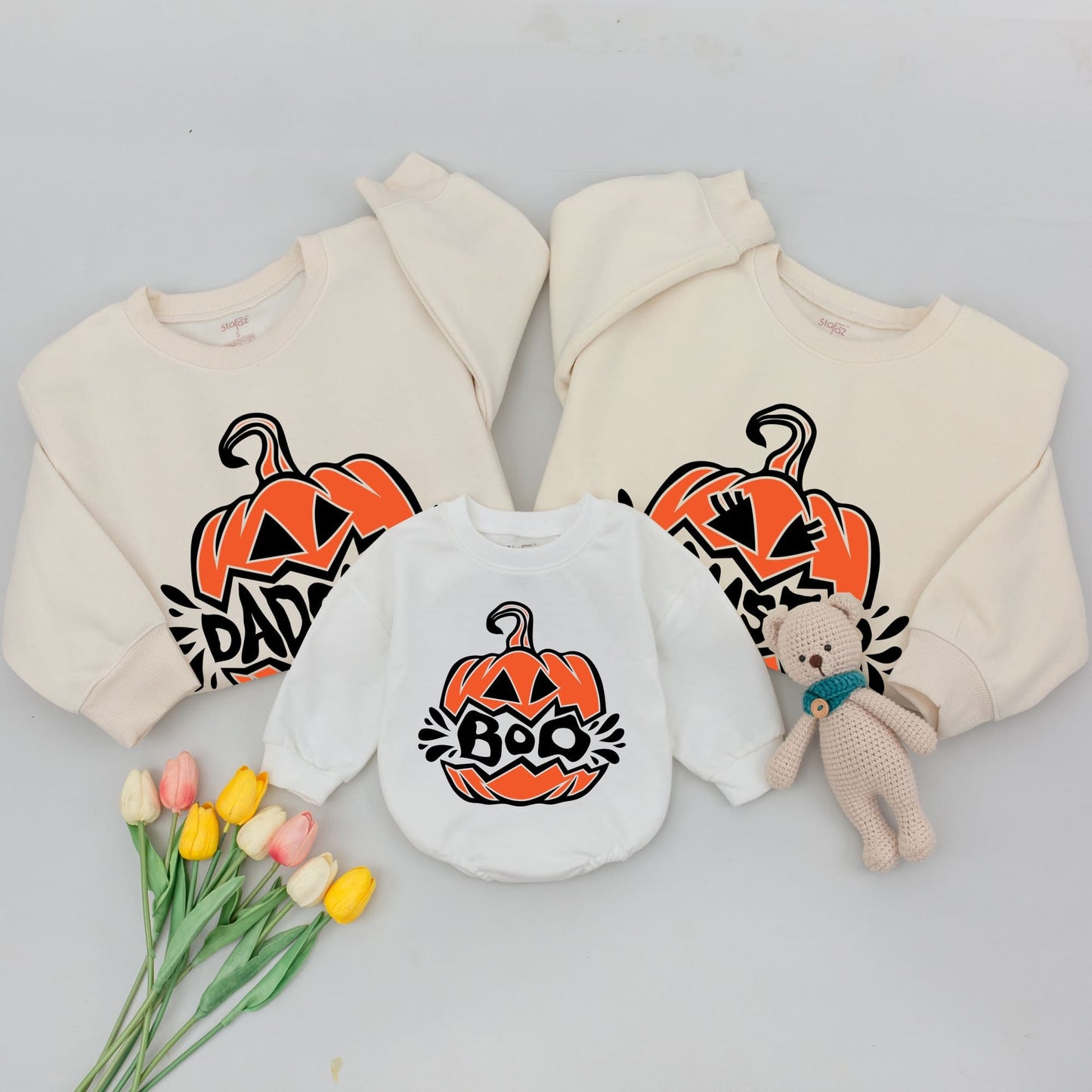 Matching Pumpkin Halloween Sweatshirts, Family Outfits for All Ages  