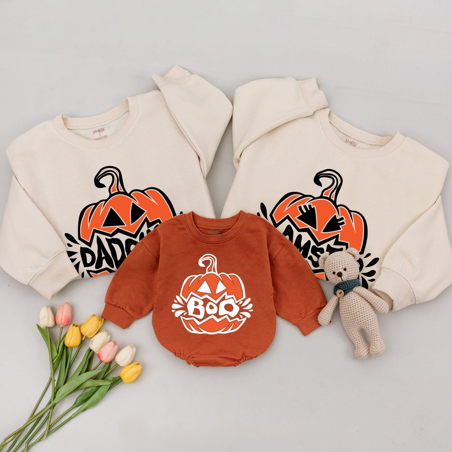 Matching Pumpkin Halloween Sweatshirts, Family Outfits for All Ages  