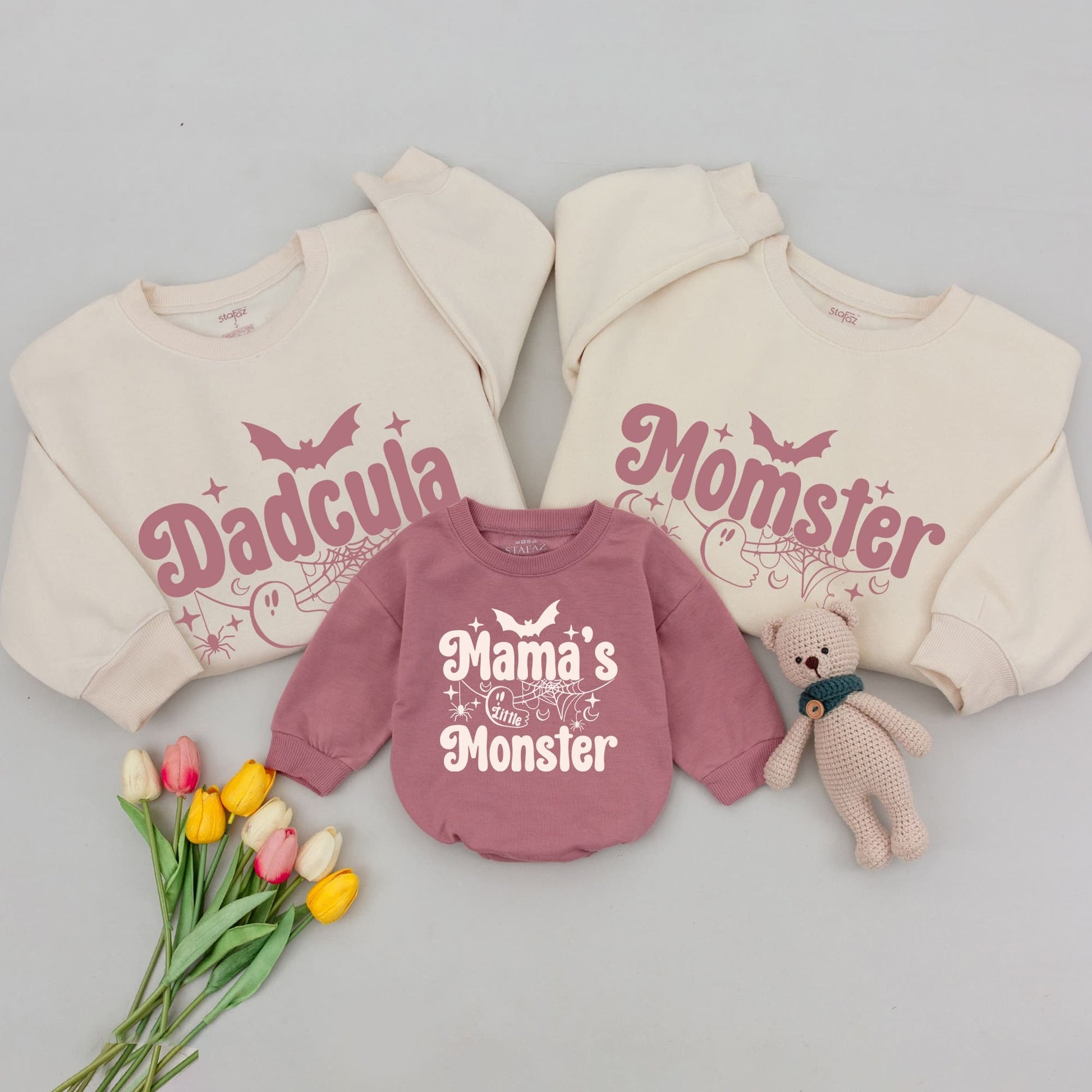 Spooky Family Halloween Sweatshirts: Momster & Dadcula Collection