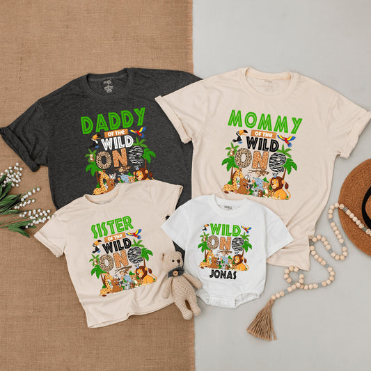 Safari Birthday Family Tees, Wild One Outfit, Jungle Party Shirts