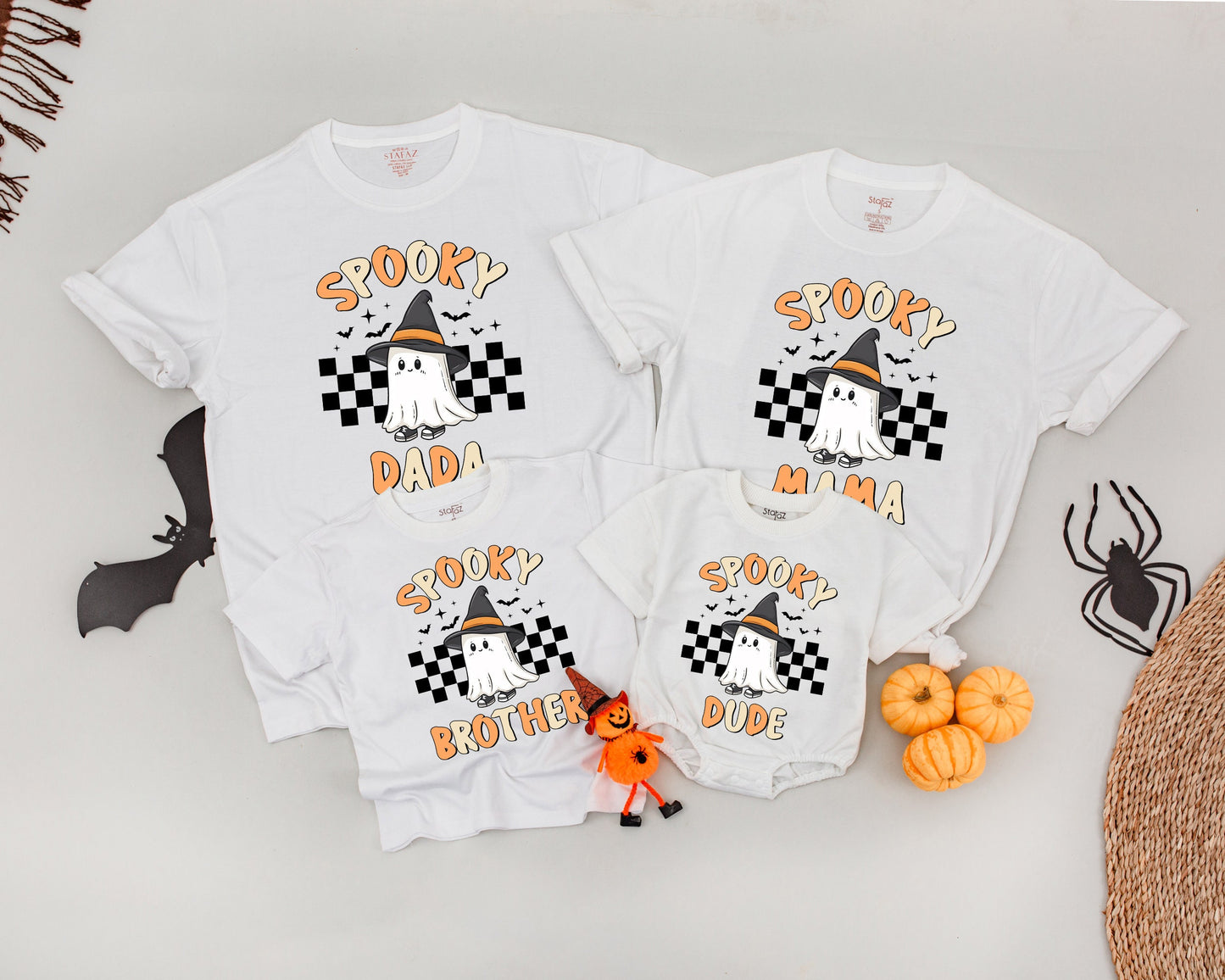 Spooky Retro Family Halloween Shirts - Matching Vintage Ghost Tees