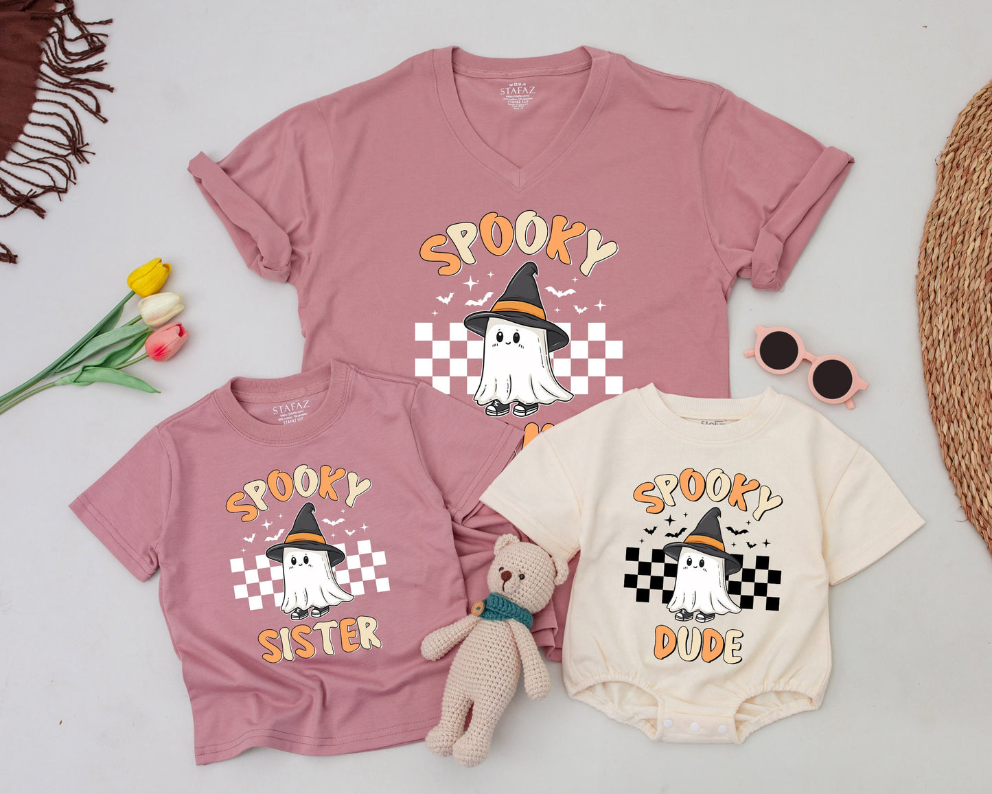 Spooky Retro Family Halloween Shirts - Matching Vintage Ghost Tees