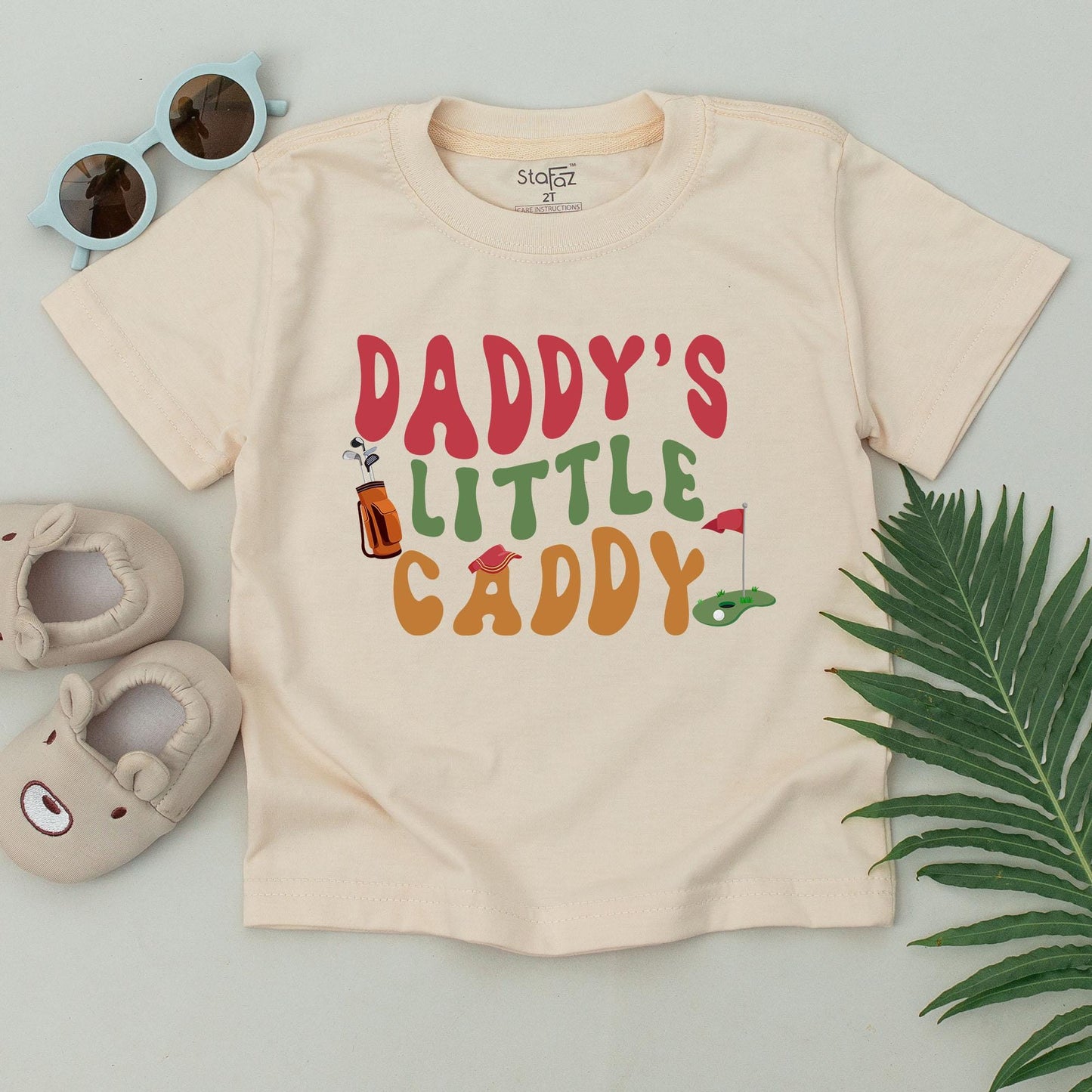 Daddy's Little Caddy Retro Golf T-Shirt for Toddler Baby Future Golfer Boy Outfit Dad and Me Gift