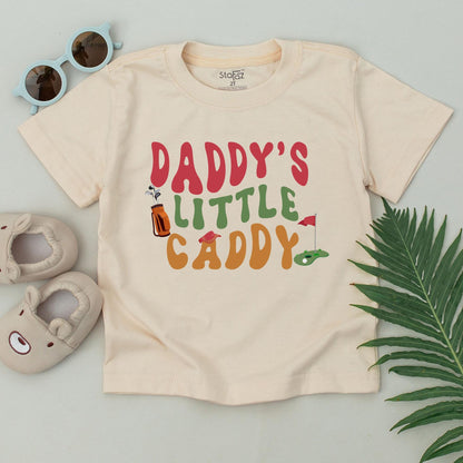 Daddy's Little Caddy Retro Golf T-Shirt for Toddler Baby Future Golfer Boy Outfit Dad and Me Gift