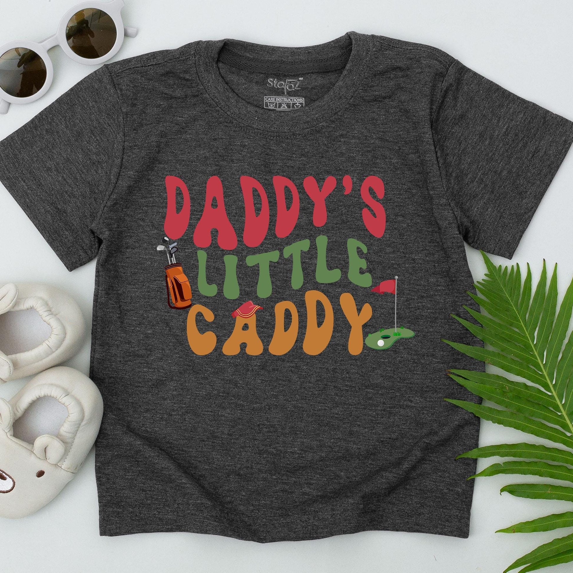 Daddy's Little Caddy Retro Golf T-Shirt for Toddler Baby Future Golfer Boy Outfit Dad and Me Gift