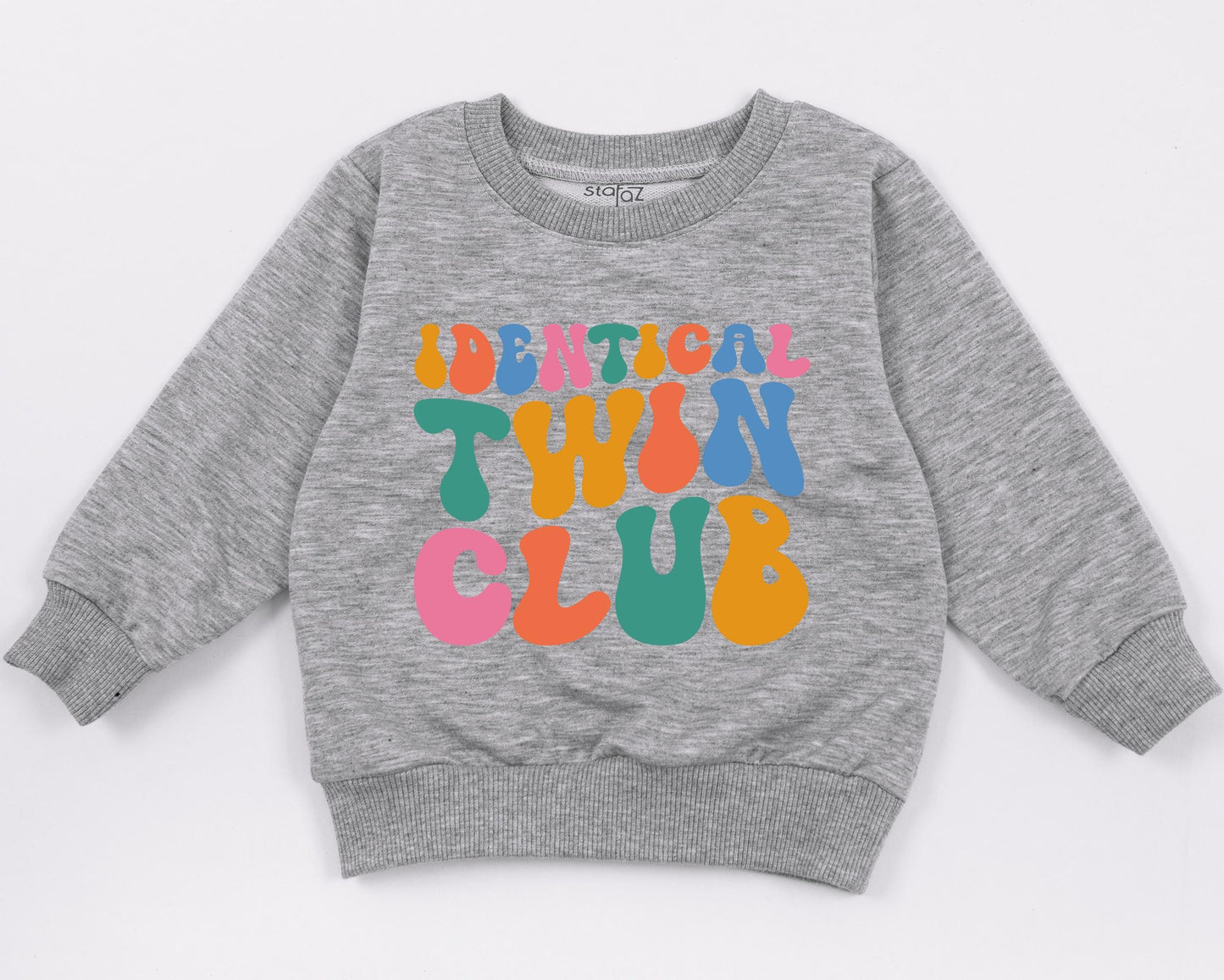 Groovy Identical Twin Club Sweatshirt, Retro Best Friends Toddler Outfit, Fun Matching Besties Sweatsuit, Playful Baby Girls Boys Clothes Gift 136