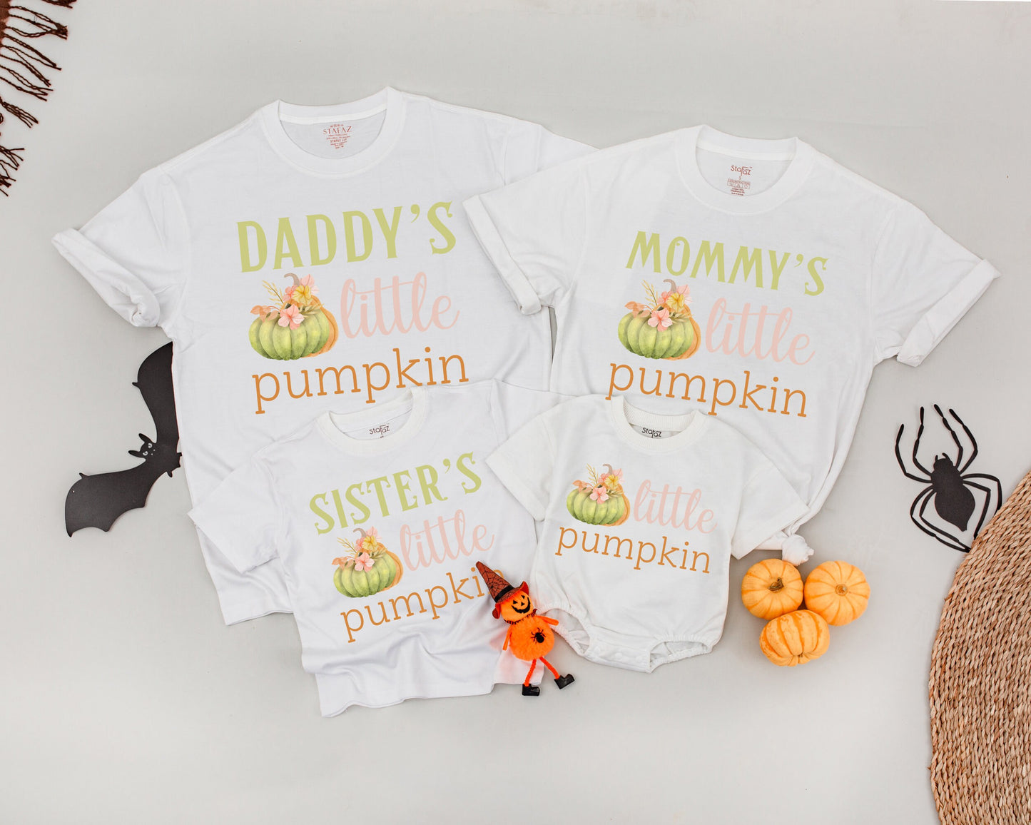 Retro Little Pumpkin Birthday & Halloween Family Matching Shirts