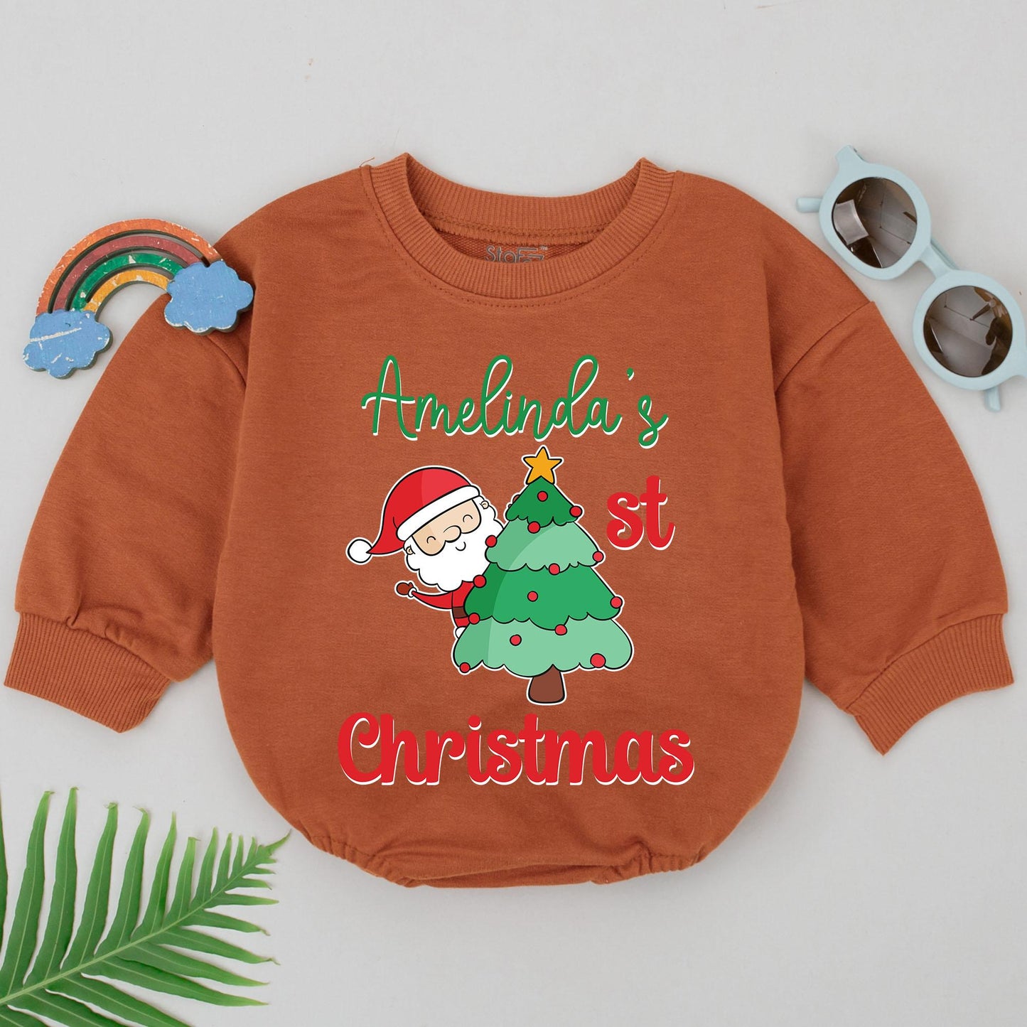 Custom Name Baby Romper - 1st Christmas & Newborn Gift Outfit