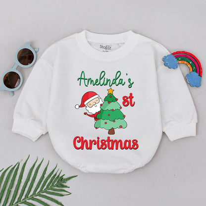 Custom Name Baby Romper - 1st Christmas & Newborn Gift Outfit