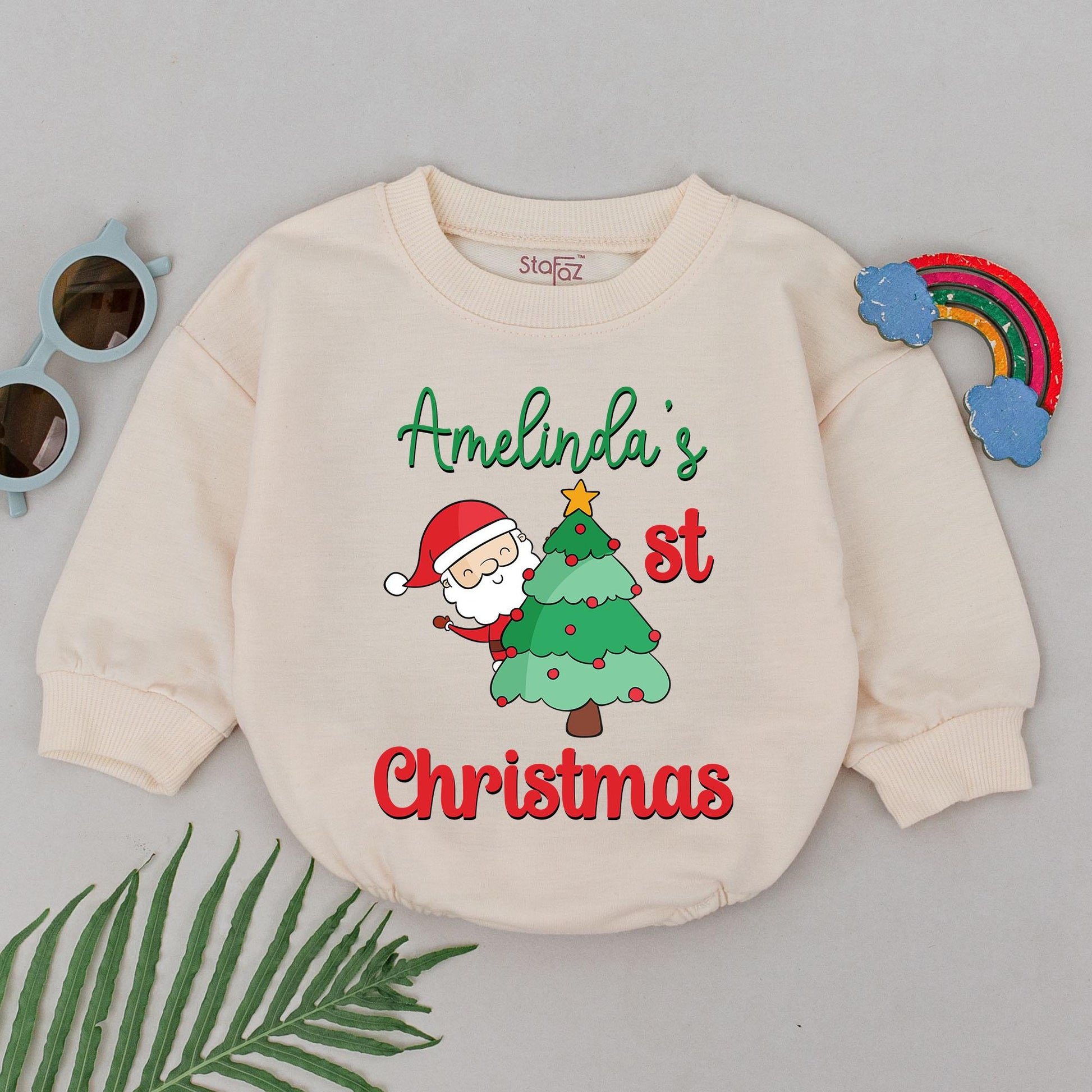 Custom Name Baby Romper - 1st Christmas & Newborn Gift Outfit