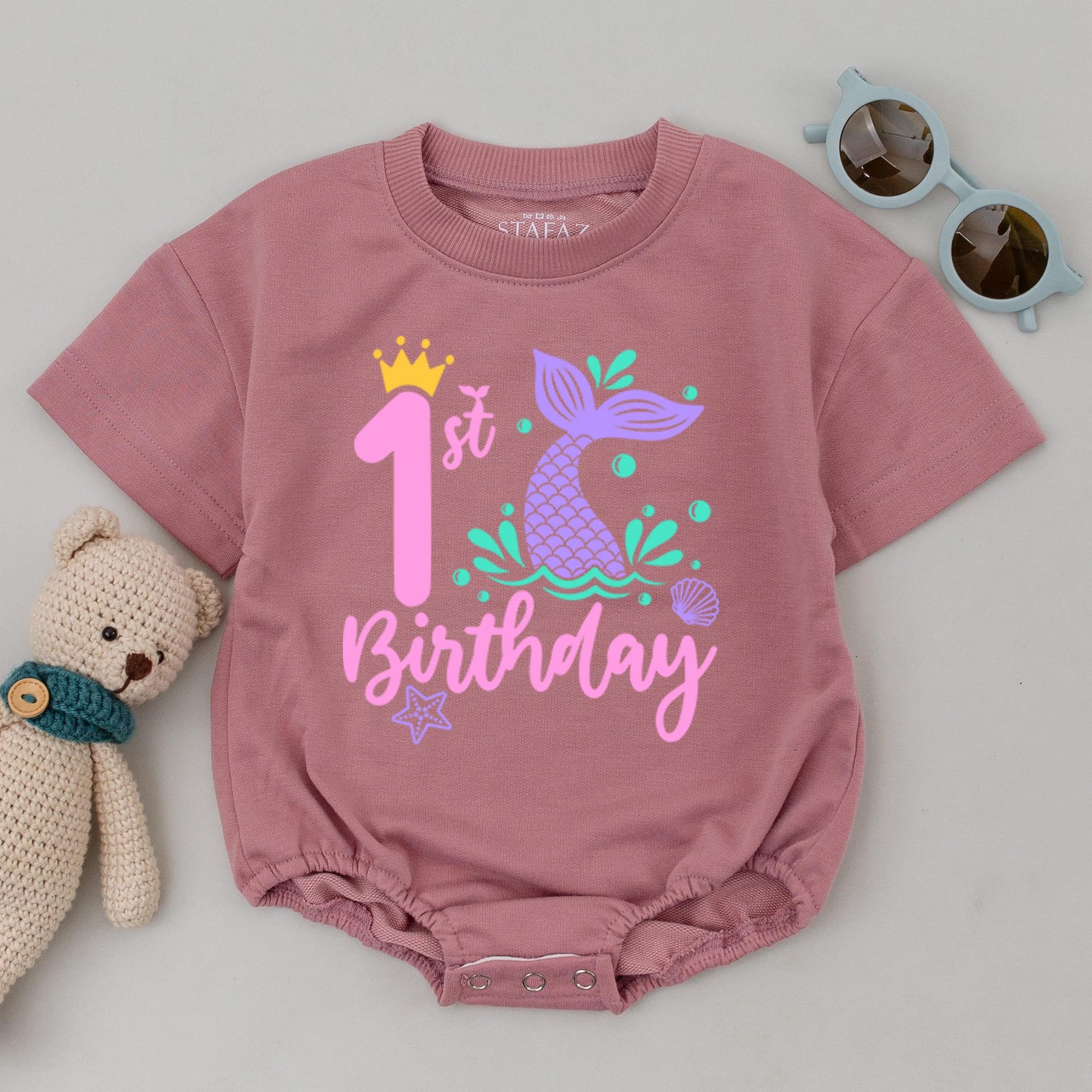Mermaid Family Birthday Tops, Personalized 1st Birthday Sea Outfit