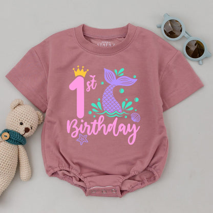 Mermaid Family Birthday Tops, Personalized 1st Birthday Sea Outfit