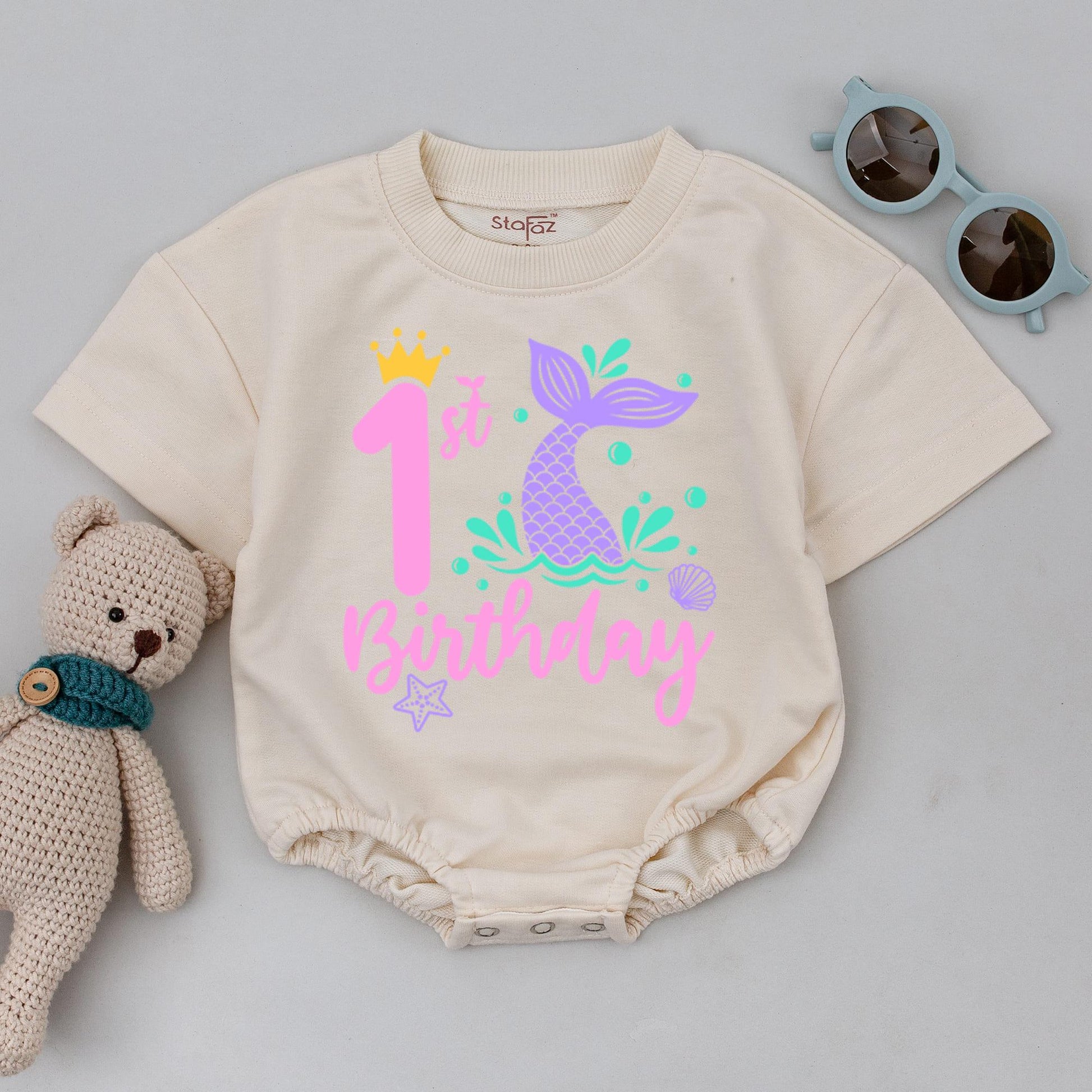 Mermaid Family Birthday Tops, Personalized 1st Birthday Sea Outfit