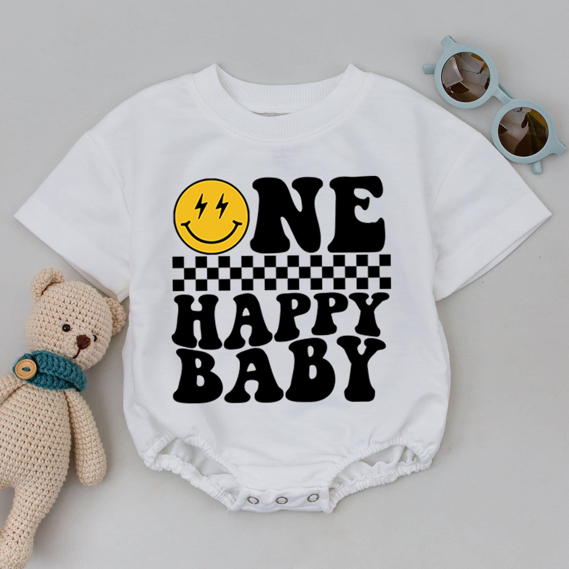 Retro Smiley 1st Birthday Shirt Set – Family Matching Outfits