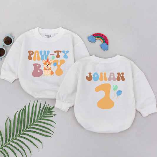 Custom Puppy Party Romper for Boys & Girls – Personalized Birthday Outfit