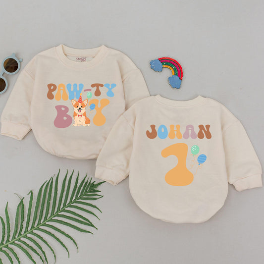 Custom Puppy Party Romper for Boys & Girls – Personalized Birthday Outfit