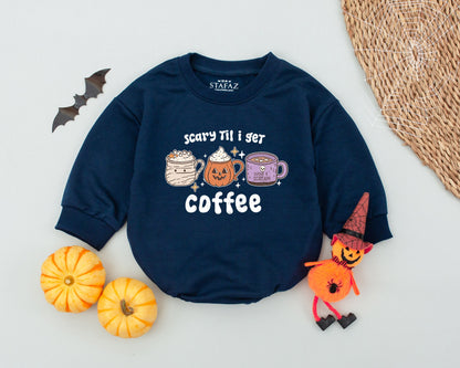 Spooky Mummy Pumpkin Baby Romper – Cute Skull Coffee Halloween Outfit