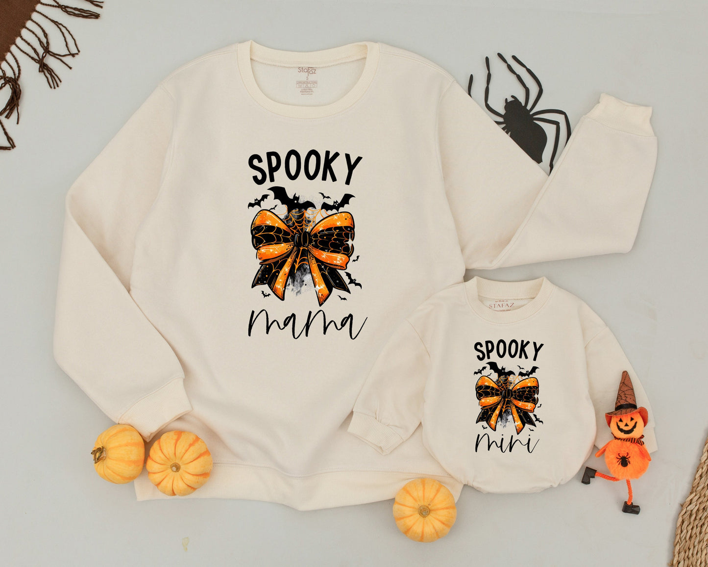 Matching Vintage Ghost Sweaters for Spooky Halloween Family Fun