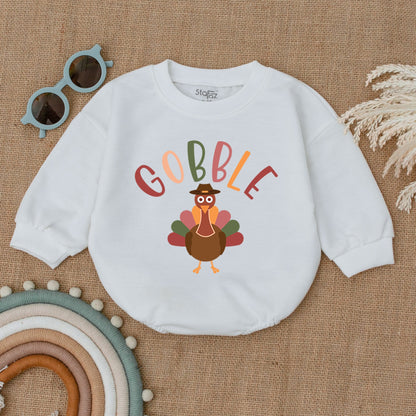 Thanksgiving Baby Outfit | Cozy Fall Turkey Romper & Pumpkin Bodysuit