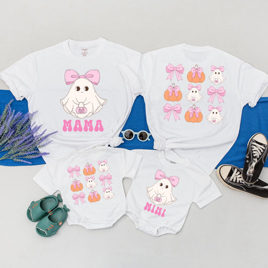 "Mama and Me Ghost Tees - Cute Halloween Matching Outfits"