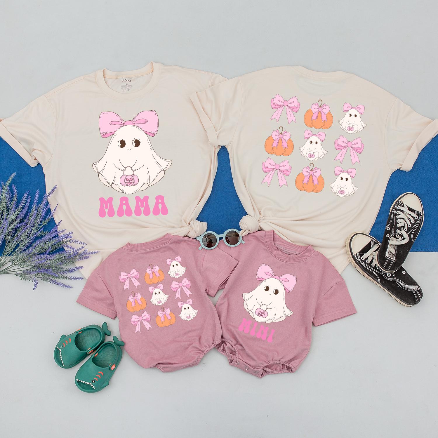 "Mama and Me Ghost Tees - Cute Halloween Matching Outfits"