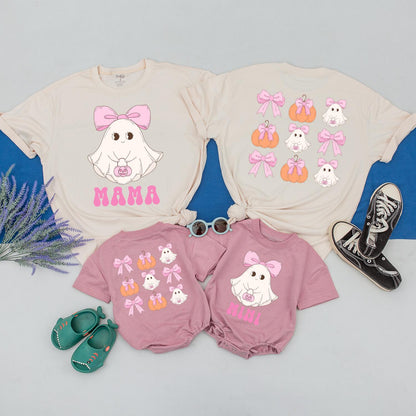 "Mama and Me Ghost Tees - Cute Halloween Matching Outfits"