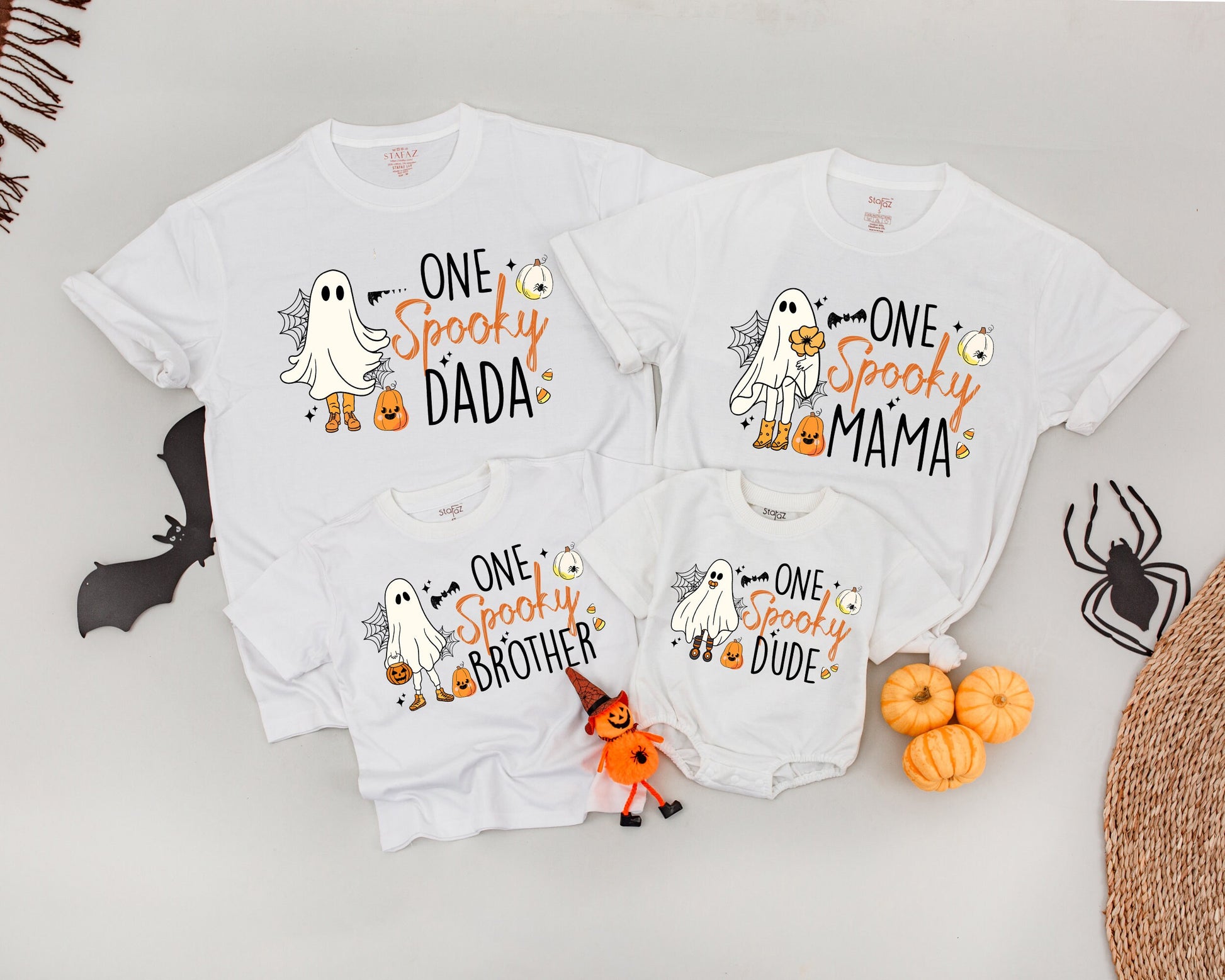 Retro Halloween Family Shirts - Matching Vintage Ghost Costume Tees