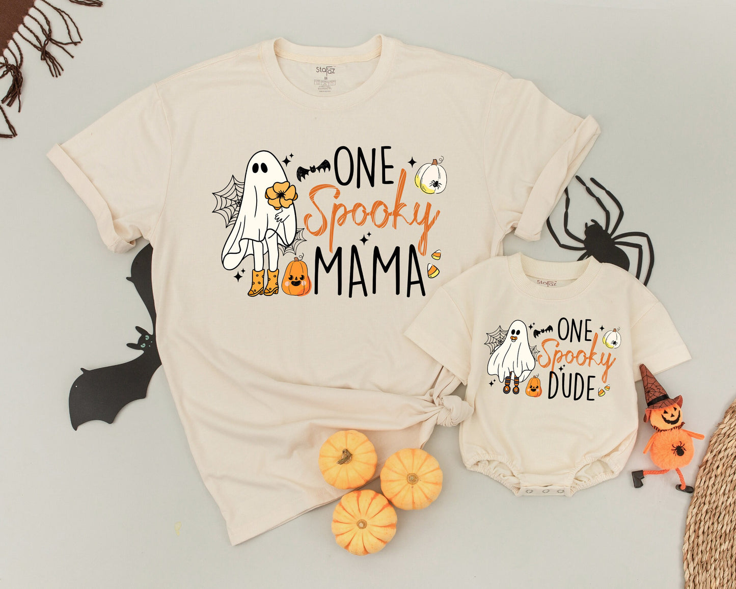 Retro Halloween Family Shirts - Matching Vintage Ghost Costume Tees