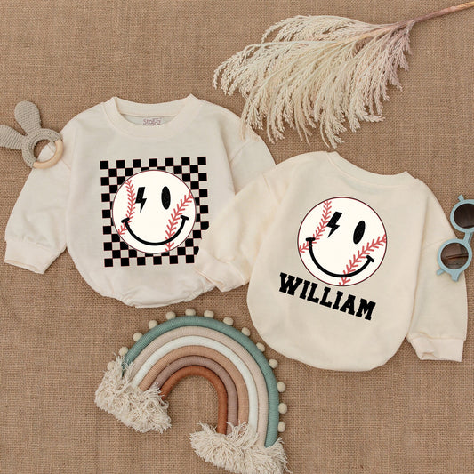 Baseball Smile Romper for Babies - Perfect Game Day Outfit