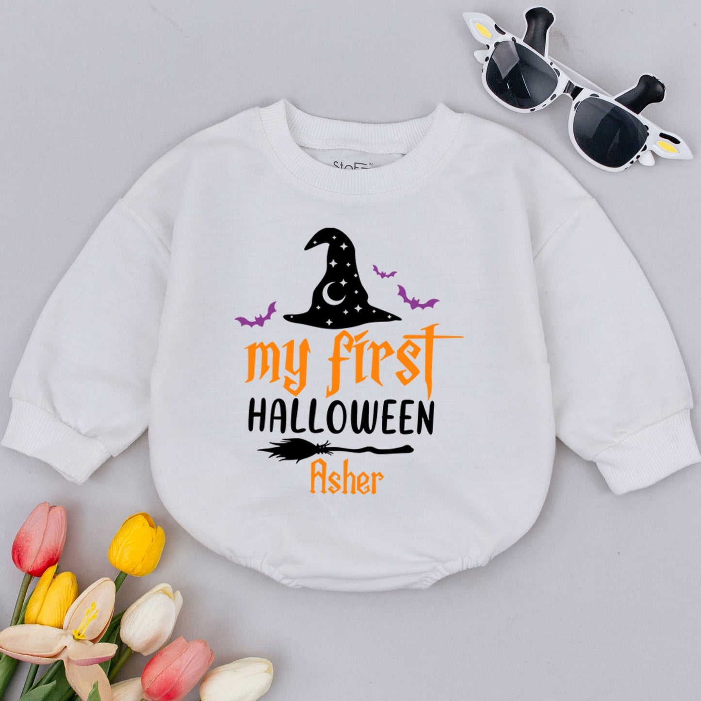 Baby's First Halloween Witch Romper - Cute Fall Bodysuit Outfit