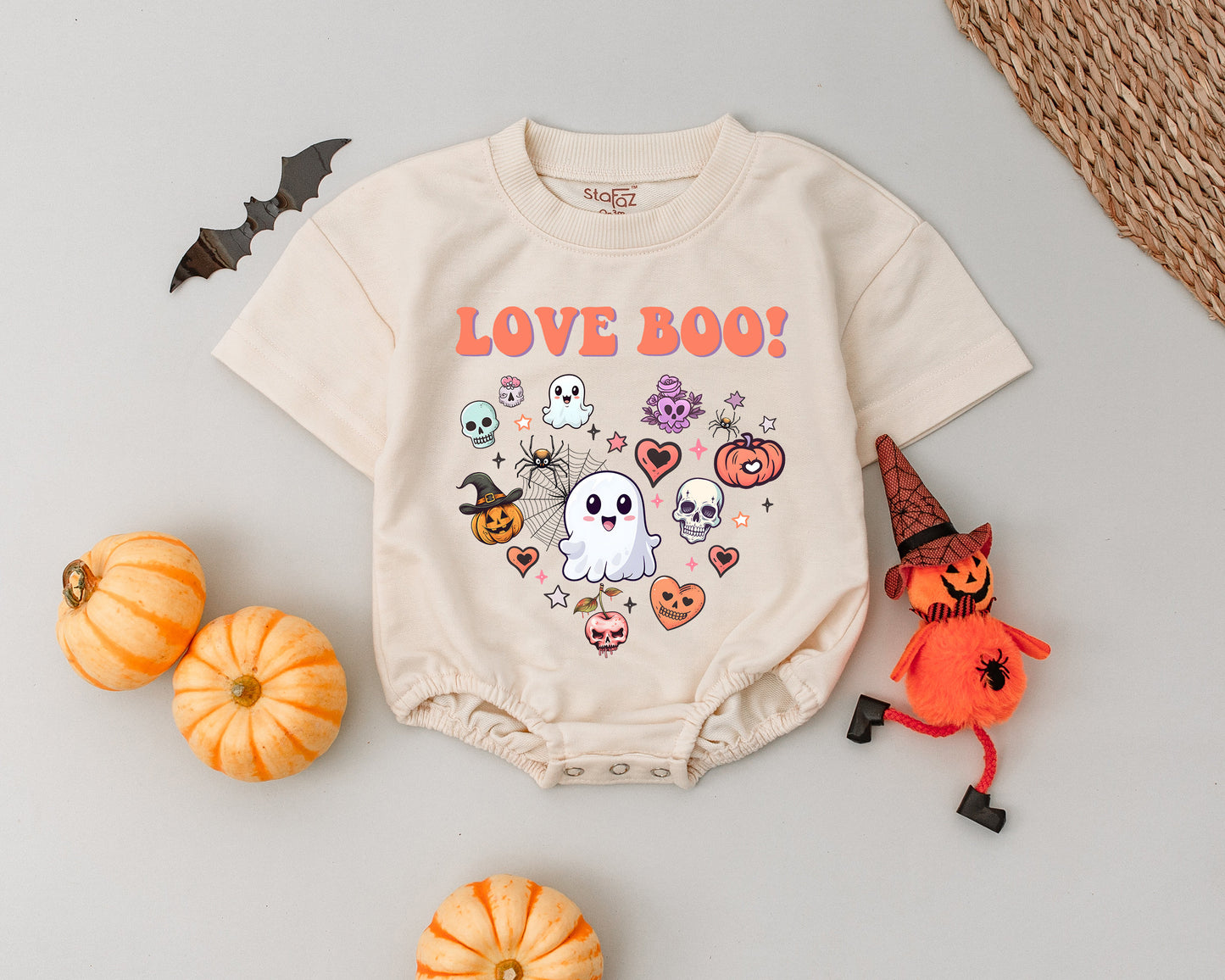 First Halloween Romper, Love Boo Outfit, Vintage Baby Costume Gift