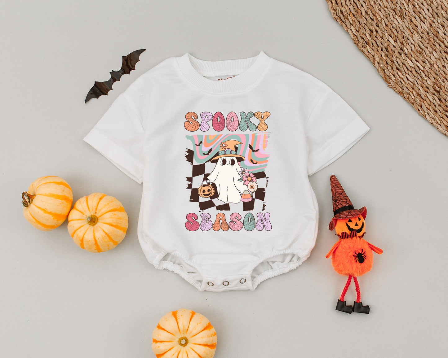 First Halloween Checkered Romper - Cute Fall Outfit for Baby Boys & Girls