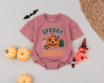 Retro Pumpkin Spice Baby Romper - Perfect Halloween Outfit & Gift