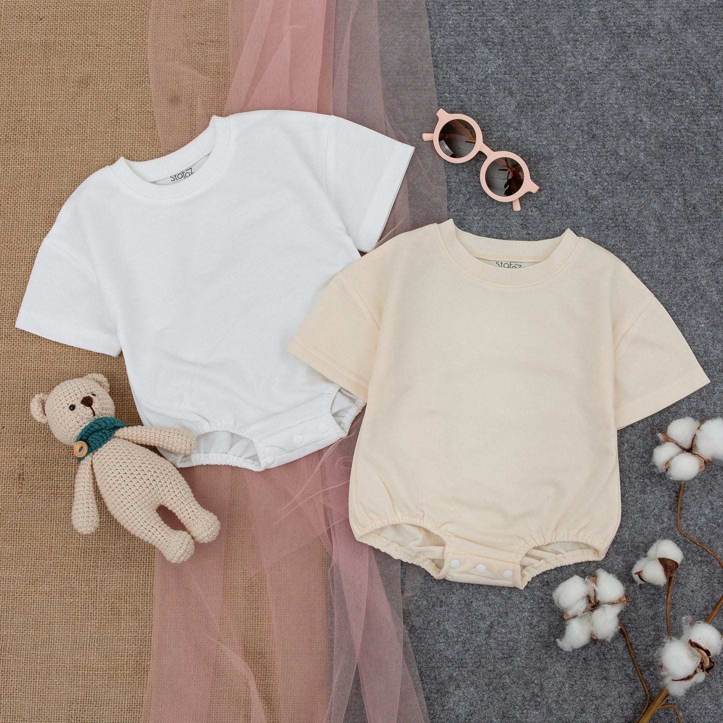 Custom Design Baby Romper: Personalized Cotton Newborn Gift for Baby Shower, Modern Text Bodysuit, Gender Neutral Bubble Romper, Short Sleeve Outfit (139 chars)