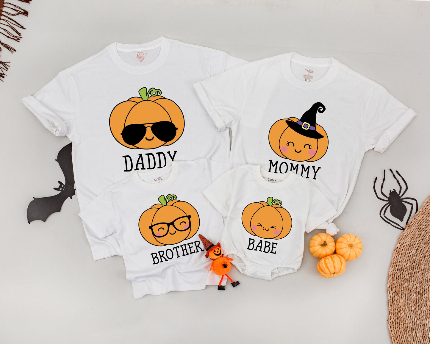 Matching Retro Pumpkin Family Tees: Cute Halloween & Fall Outfits