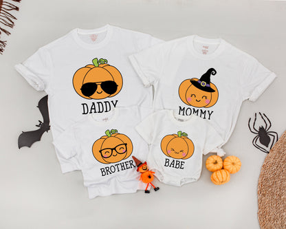 Matching Retro Pumpkin Family Tees: Cute Halloween & Fall Outfits