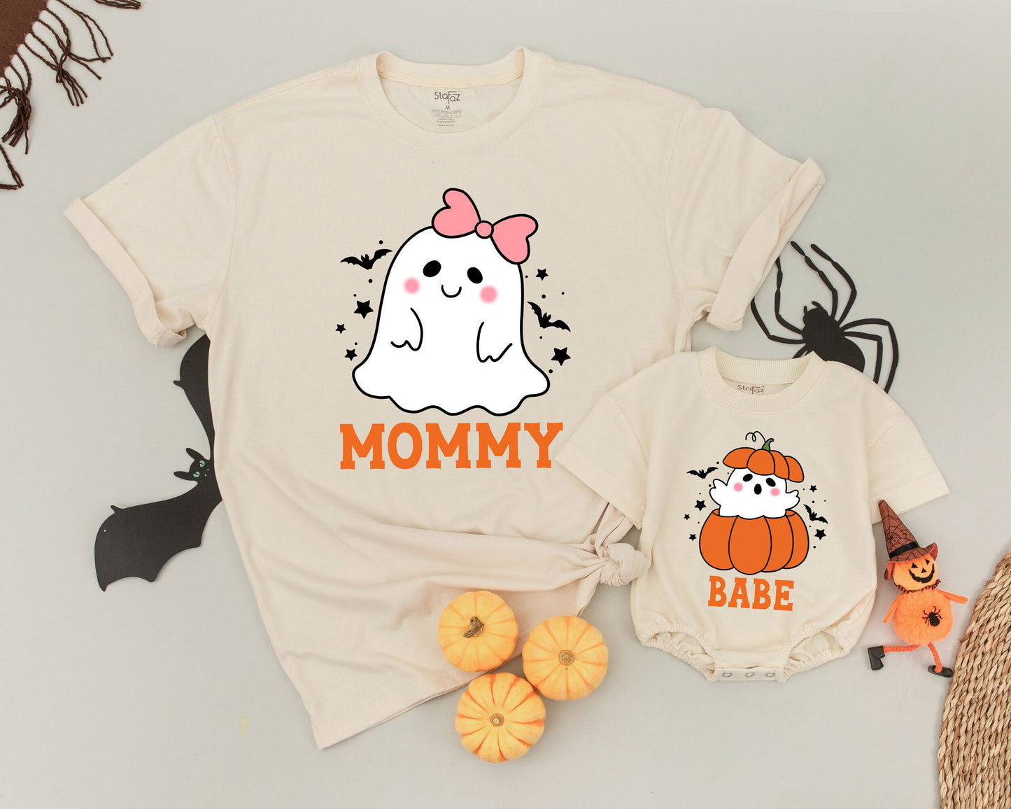 Matching Retro Halloween Ghost Shirts: Family, Mommy & Me Outfits