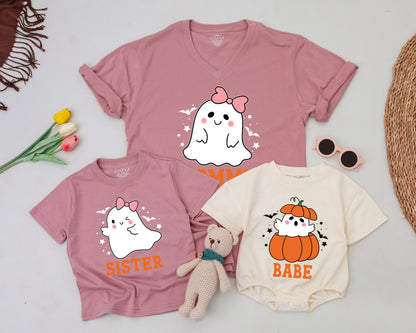 Matching Retro Halloween Ghost Shirts: Family, Mommy & Me Outfits