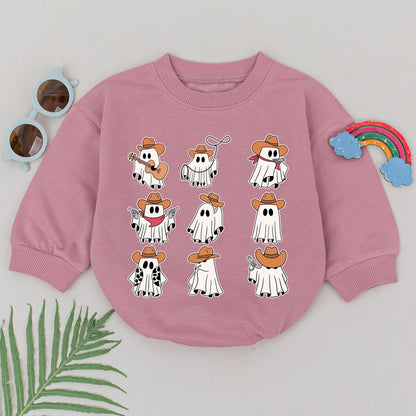 Cowboy Ghost Western Romper: Baby's First Halloween Outfit