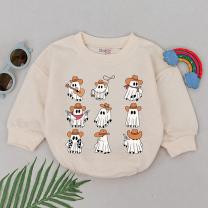 Cowboy Ghost Western Romper: Baby's First Halloween Outfit