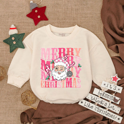 Santa Baby Oversized Romper – My First Christmas Bodysuit Outfit