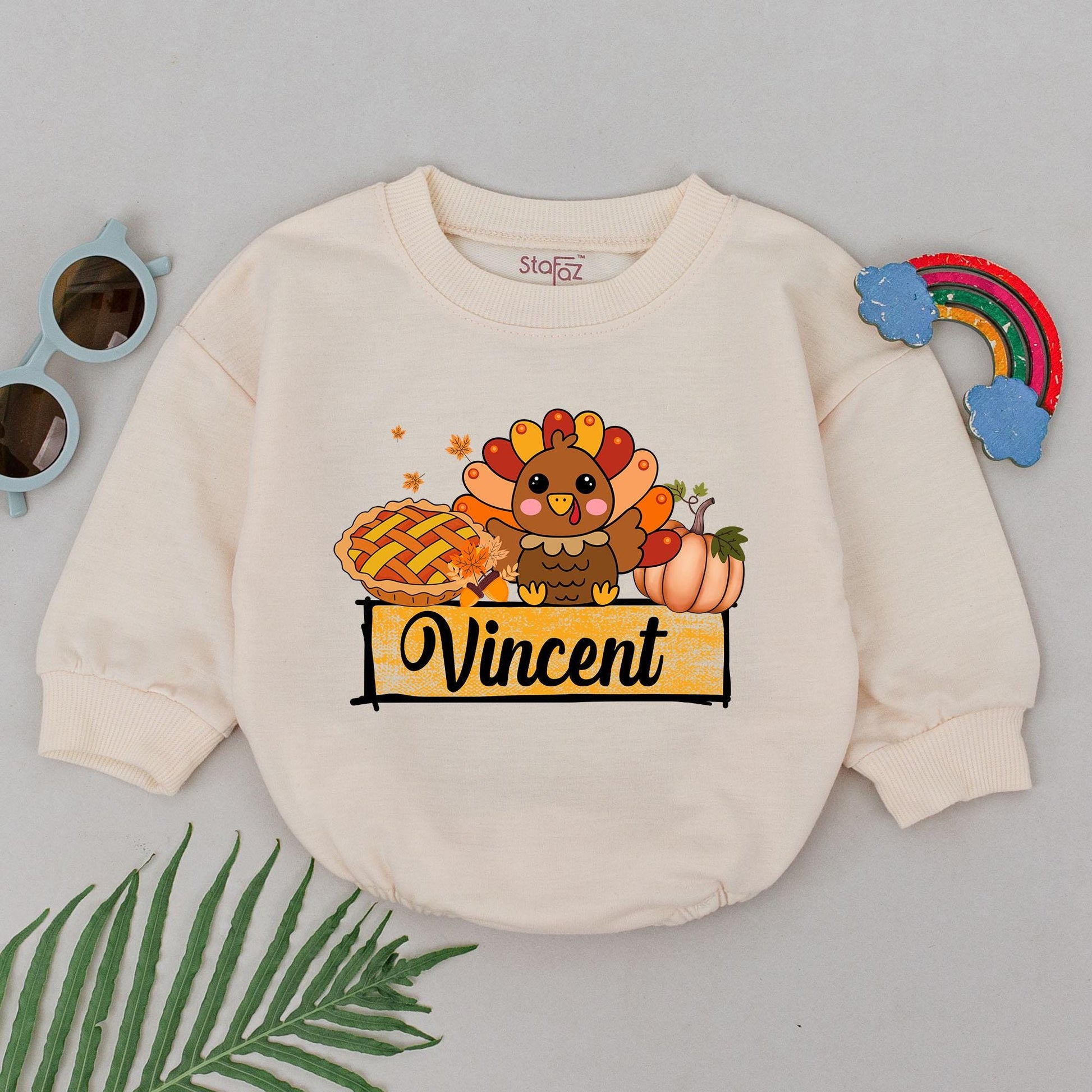 Custom Thanksgiving Romper: Personalized Baby Pumpkin Outfit 1st Bday