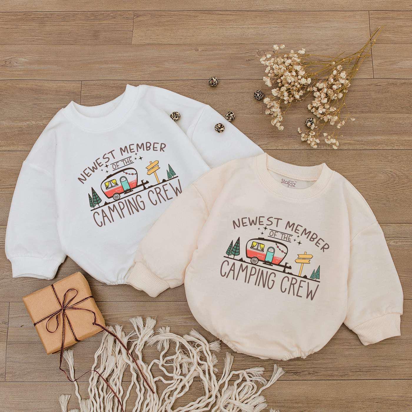 Adorable Camping Crew Baby Romper - Perfect Outdoor Party Outfit