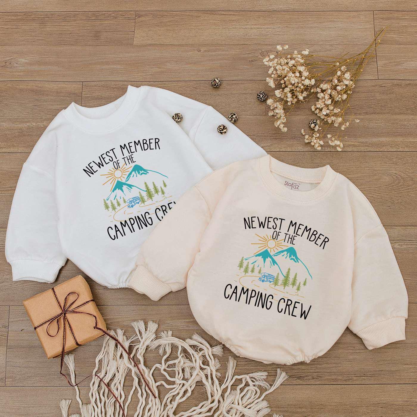 Camping Crew Baby Romper: 1st Birthday & Baby Shower Gift