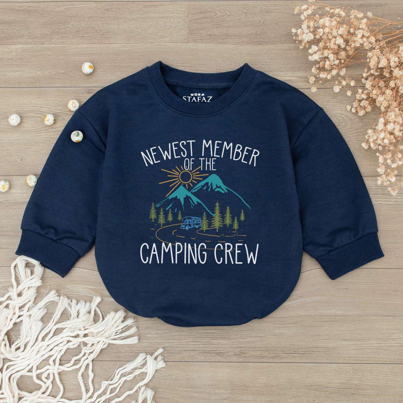 Camping Crew Baby Romper: 1st Birthday & Baby Shower Gift